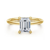 Cari - 14K Yellow Gold Emerald Cut Diamond Engagement Ring