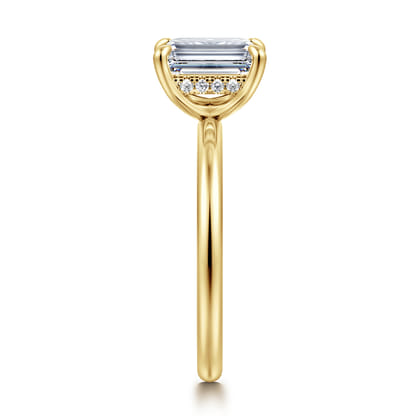Cari - 14K Yellow Gold Emerald Cut Diamond Engagement Ring