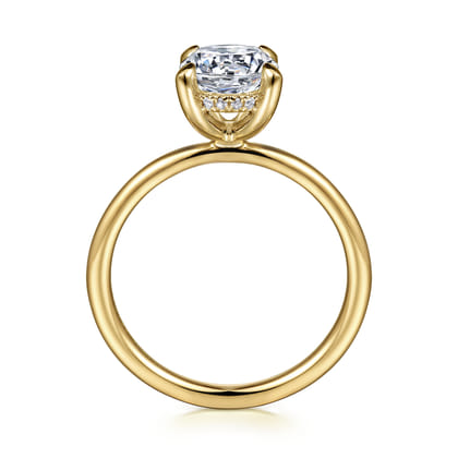 Cari - 14K Yellow Gold Hidden Halo Round Diamond Engagement Ring