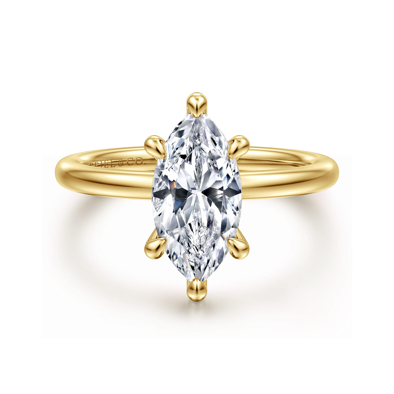 Cari - 14K Yellow Gold Marquise Shape Diamond Engagement Ring
