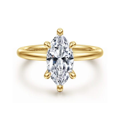 Cari - 14K Yellow Gold Marquise Shape Diamond Engagement Ring