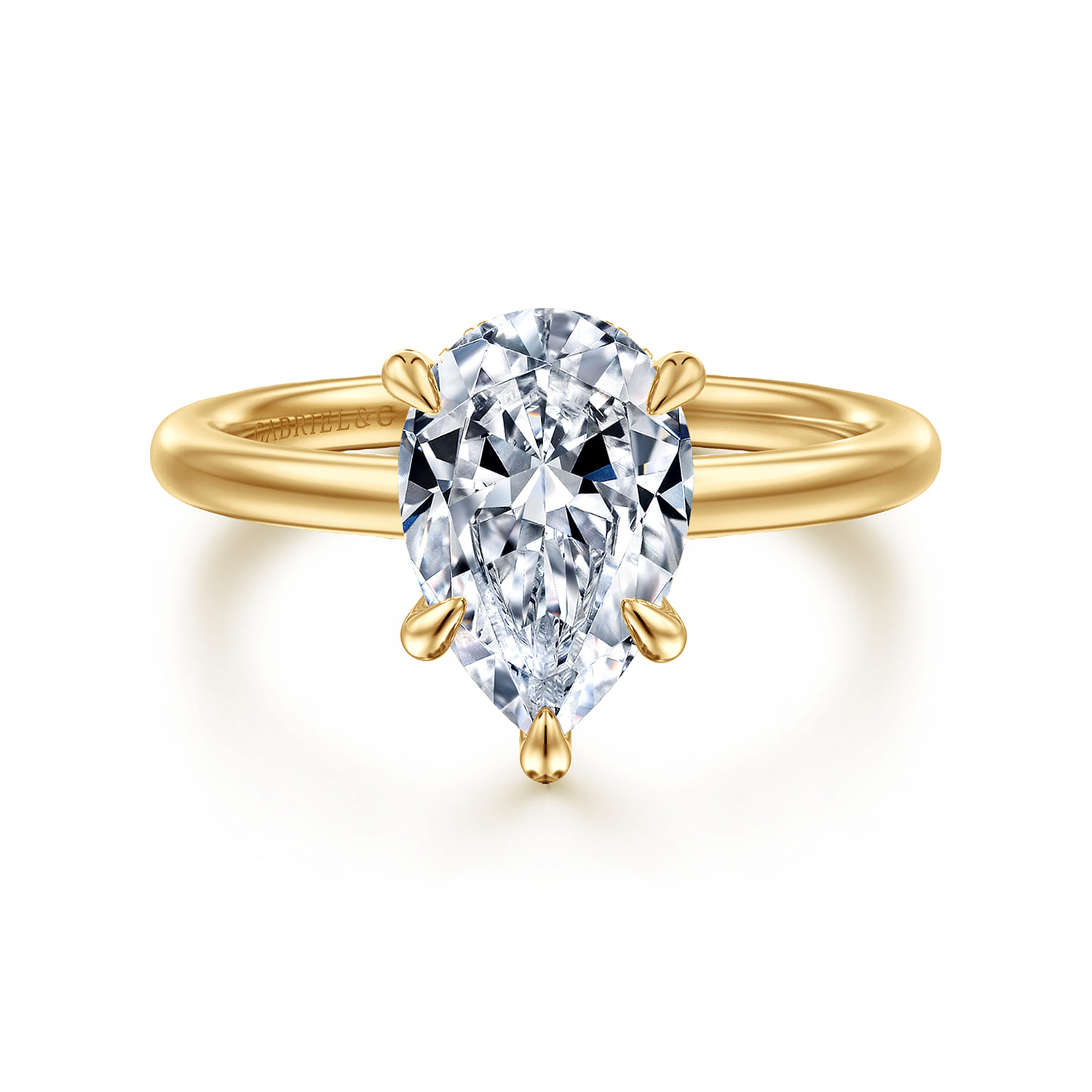 Cari - 14K Yellow Gold Pear Shape Diamond Engagement Ring
