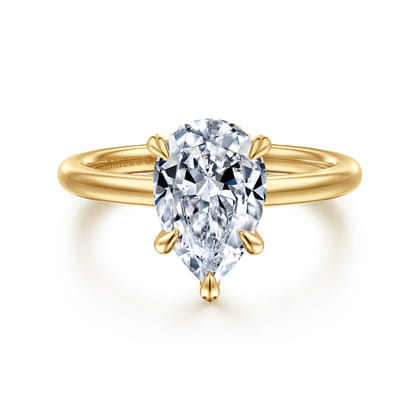 Cari - 14K Yellow Gold Pear Shape Diamond Engagement Ring