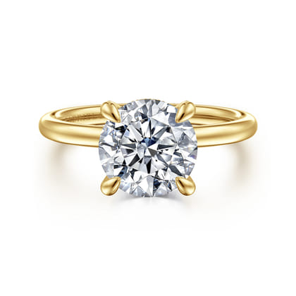 Cari - 14K Yellow Gold Round Diamond Engagement Ring