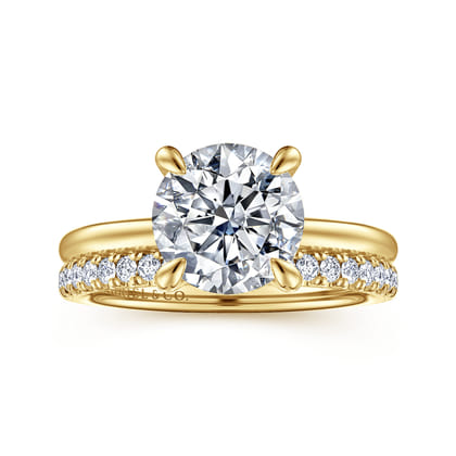 Cari - 14K Yellow Gold Round Diamond Engagement Ring