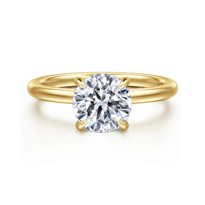 Cari - 14K Yellow Gold Round Diamond Engagement Ring
