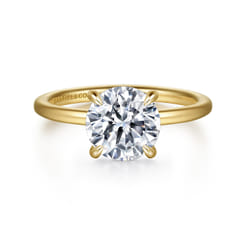 Cari - 14K Yellow Gold Round Diamond Engagement Ring