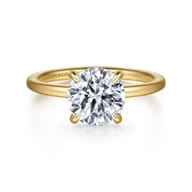 Cari - 14K Yellow Gold Round Diamond Engagement Ring
