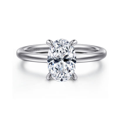 Cari - 18K White Gold Oval Diamond Engagement Ring