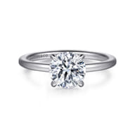 Cari - 18K White Gold Round Diamond Engagement Ring
