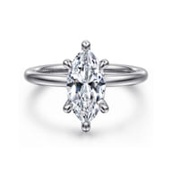 Cari - 18K White Marquise Diamond Engagement Ring