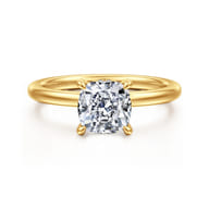 Cari - 18K Yellow Gold Cushion Cut Diamond Engagement Ring