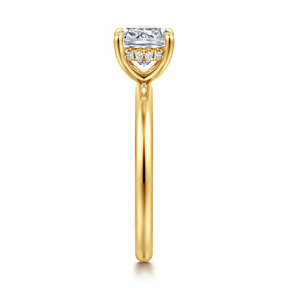 Cari - 18K Yellow Gold Cushion Cut Diamond Engagement Ring