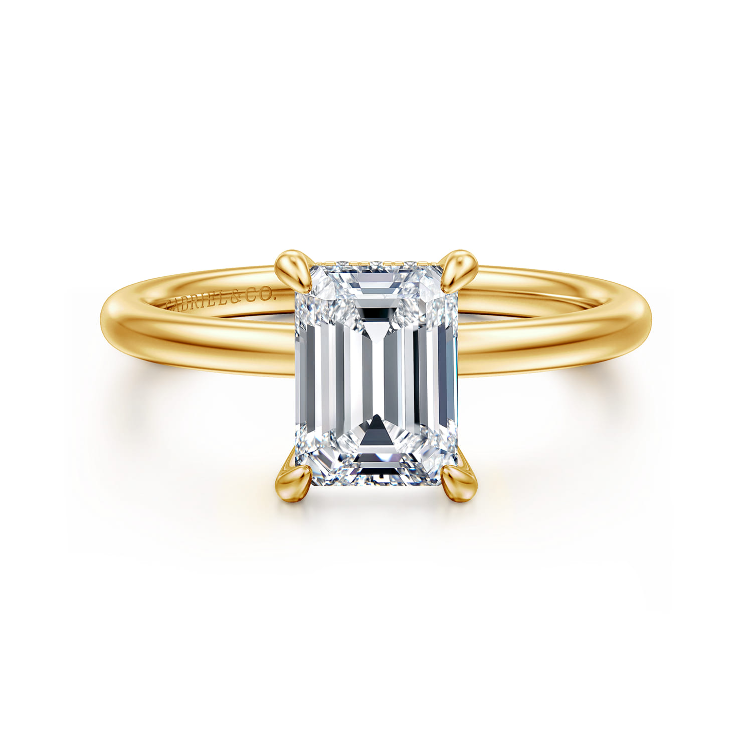 Cari - 18K Yellow Gold Emerald Cut Diamond Engagement Ring