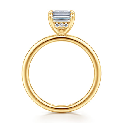 Cari - 18K Yellow Gold Emerald Cut Diamond Engagement Ring