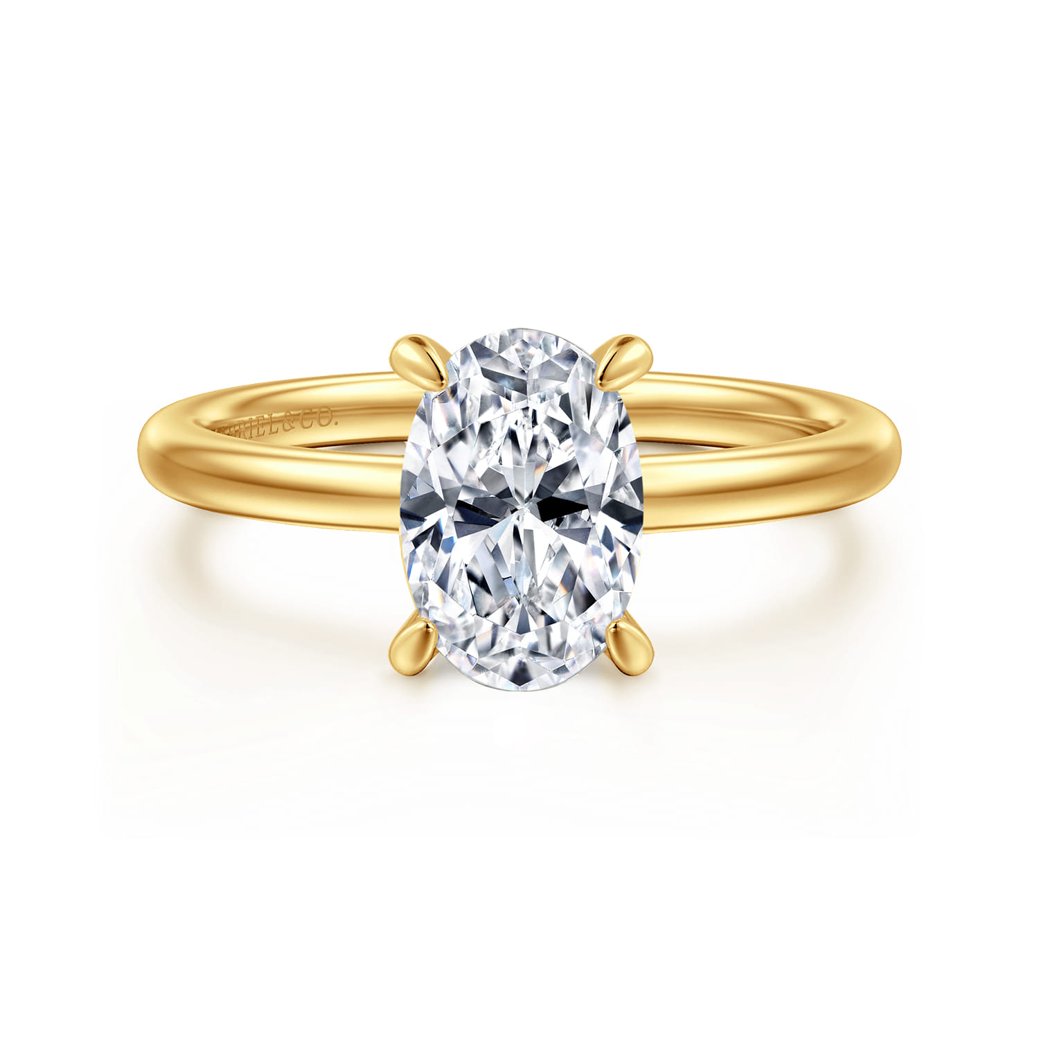 Cari - 18K Yellow Gold Oval Diamond Engagement Ring