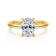 Cari - 18K Yellow Gold Oval Diamond Engagement Ring
