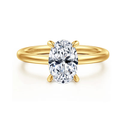 Cari - 18K Yellow Gold Oval Diamond Engagement Ring