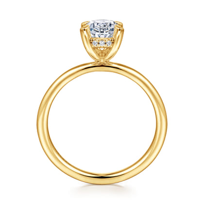 Cari - 18K Yellow Gold Oval Diamond Engagement Ring