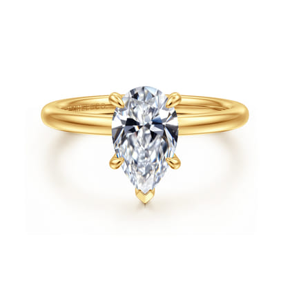 Cari - 18K Yellow Gold Pear Diamond Engagement Ring