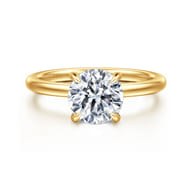 Cari - 18K Yellow Gold Round Diamond Engagement Ring