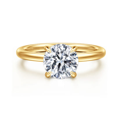 Cari - 18K Yellow Gold Round Diamond Engagement Ring