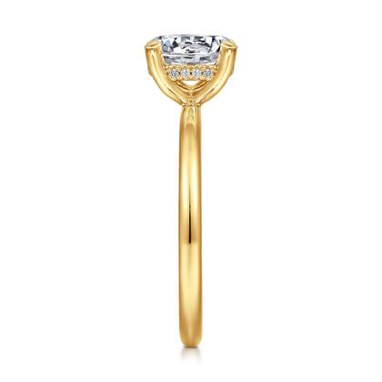 Cari - 18K Yellow Gold Round Diamond Engagement Ring