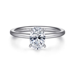 Cari - Platinum Hidden Halo Oval Diamond Engagement Ring