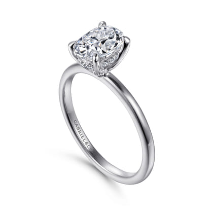 Cari - Platinum Hidden Halo Oval Diamond Engagement Ring