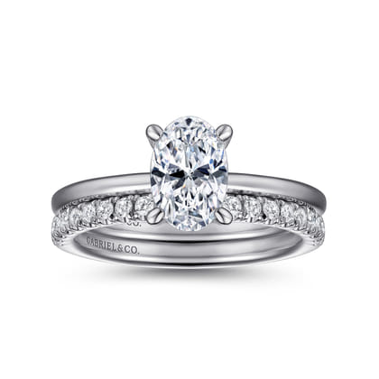 Cari - Platinum Hidden Halo Oval Diamond Engagement Ring