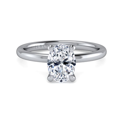 Cari - Platinum Hidden Halo Oval Diamond Engagement Ring