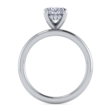 Cari - Platinum Hidden Halo Oval Diamond Engagement Ring