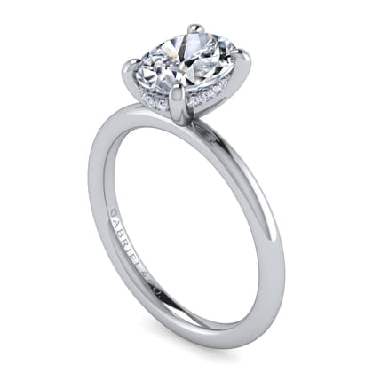Cari - Platinum Hidden Halo Oval Diamond Engagement Ring