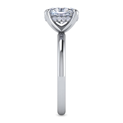 Cari - Platinum Hidden Halo Oval Diamond Engagement Ring
