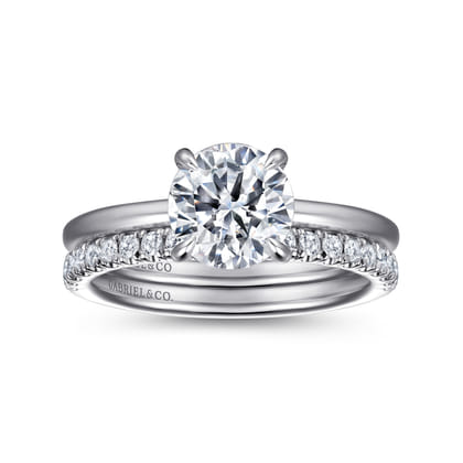 Cari - Platinum Round Diamond Engagement Ring