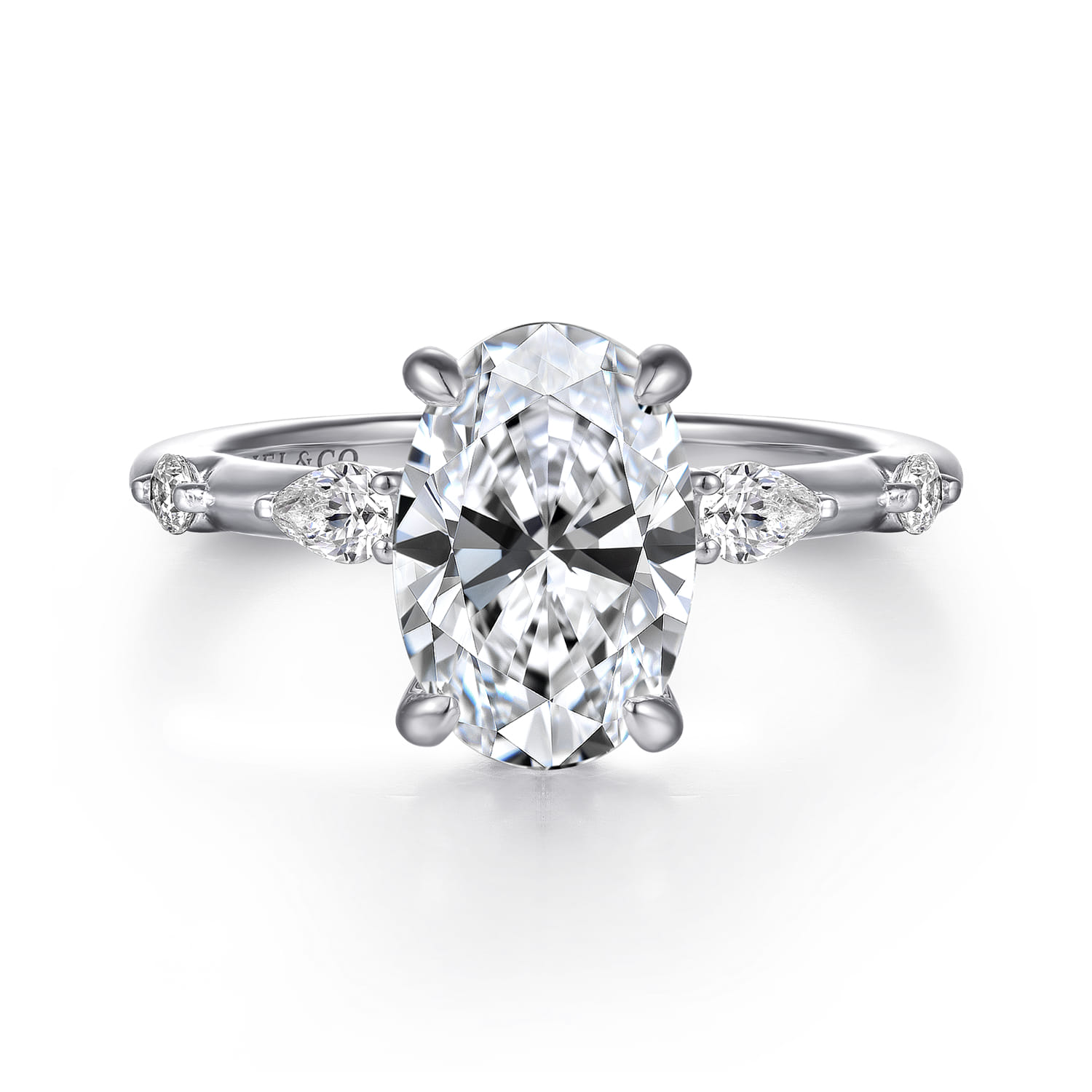 Carinna - 14K White Gold Oval Diamond Engagement Ring