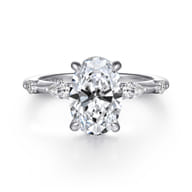 Carinna - 14K White Gold Oval Diamond Engagement Ring