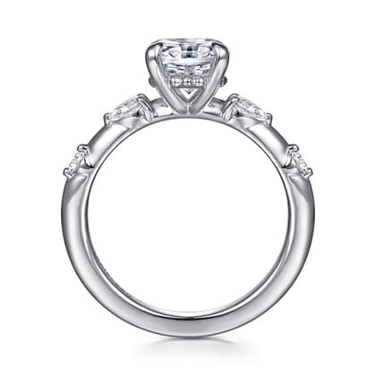 Carinna - 14K White Gold Oval Diamond Engagement Ring