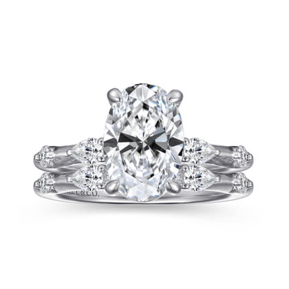 Carinna - 14K White Gold Oval Diamond Engagement Ring
