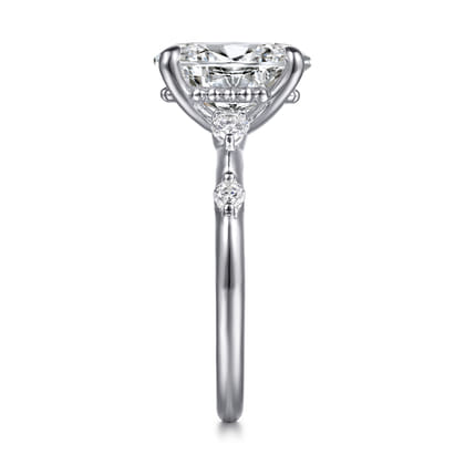 Carinna - 14K White Gold Oval Diamond Engagement Ring