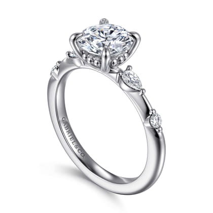 Carinna - 14K White Gold Round Diamond Engagement Ring