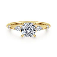 Carinna - 14K Yellow Gold Cushion Cut Diamond Engagement Ring