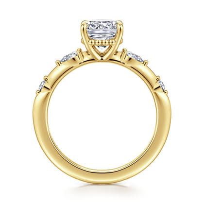 Carinna - 14K Yellow Gold Cushion Cut Diamond Engagement Ring