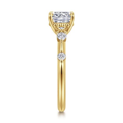 Carinna - 14K Yellow Gold Cushion Cut Diamond Engagement Ring