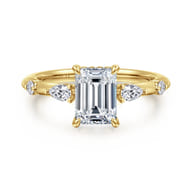 Carinna - 14K Yellow Gold Emerald Cut Diamond Engagement Ring