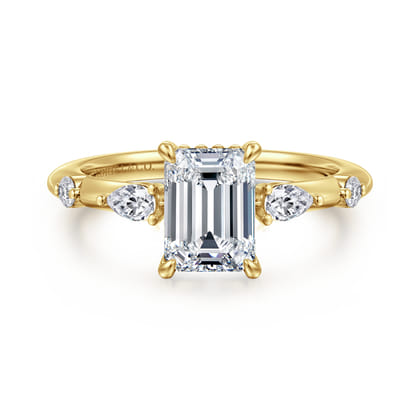 Carinna - 14K Yellow Gold Emerald Cut Diamond Engagement Ring