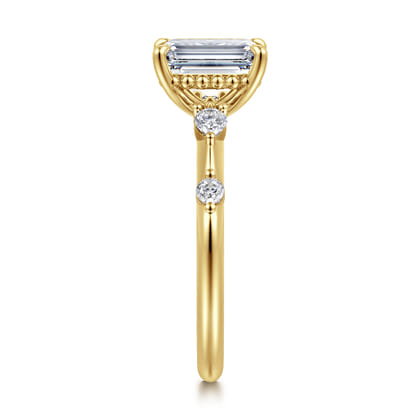 Carinna - 14K Yellow Gold Emerald Cut Diamond Engagement Ring
