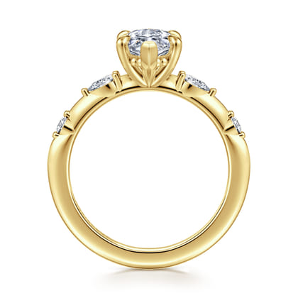 Carinna - 14K Yellow Gold Marquise Shape Diamond Engagement Ring