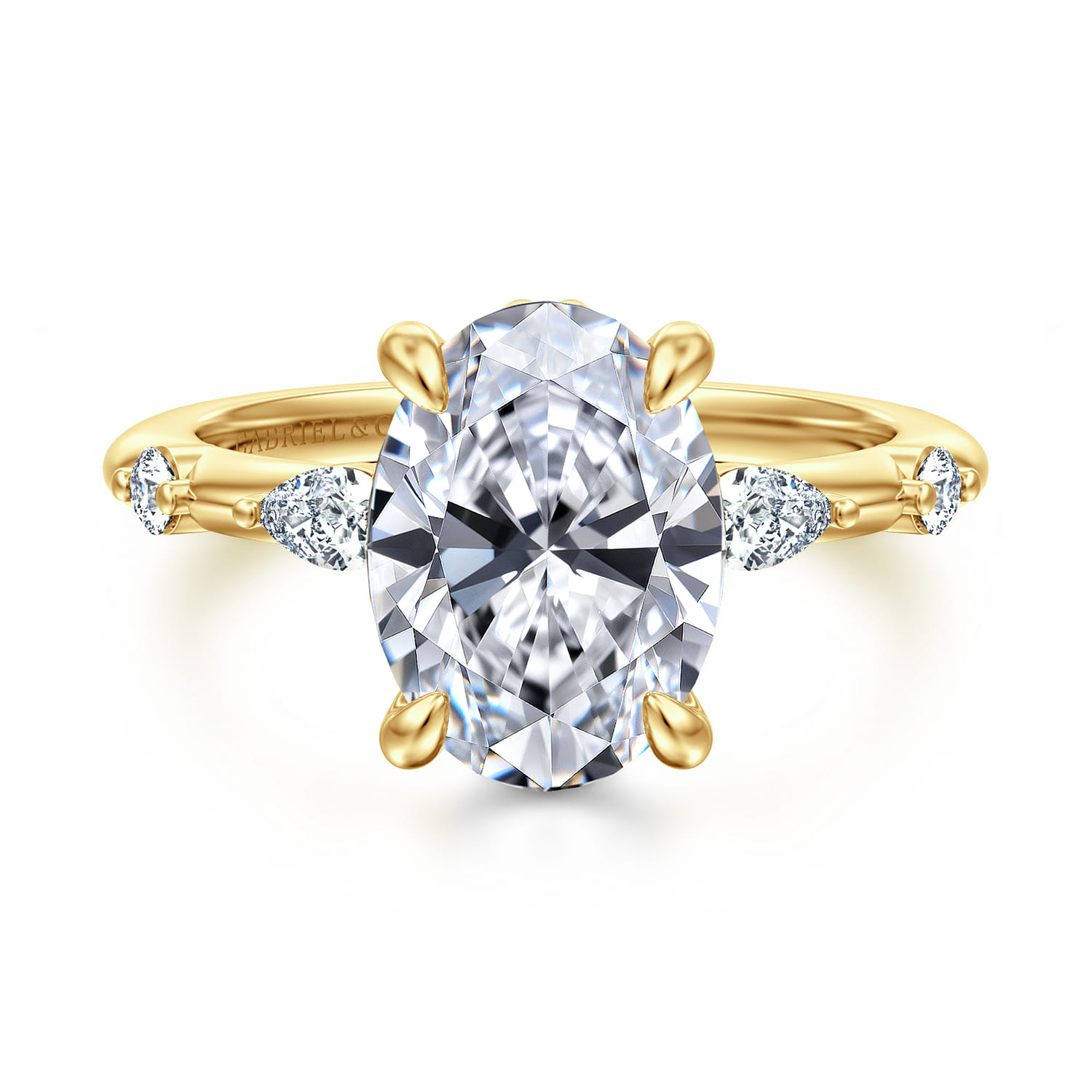 Carinna - 14K Yellow Gold Oval Diamond Engagement Ring