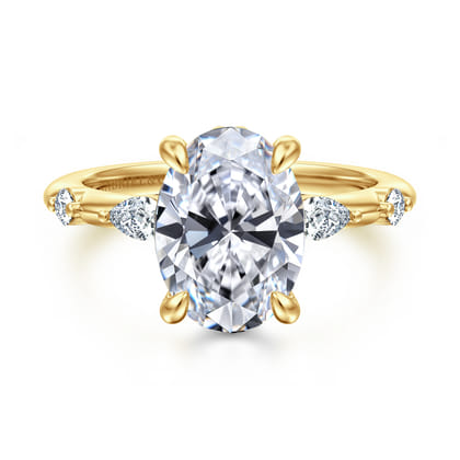 Carinna - 14K Yellow Gold Oval Diamond Engagement Ring